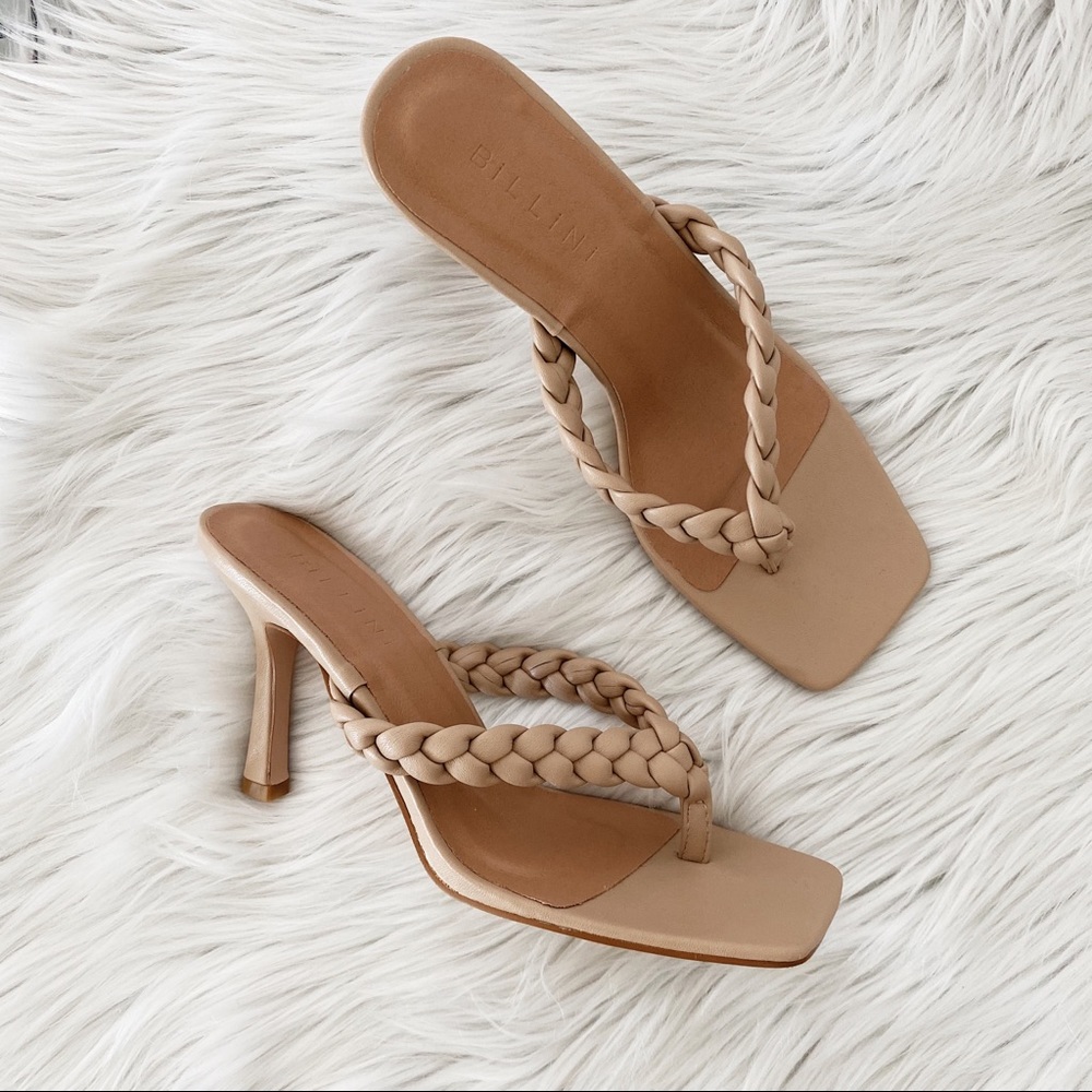 Braided square toe sandals